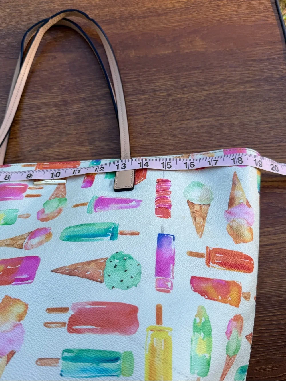 Kate Spade Flavor of the Month Ice Cream Print Large Tote Bag Multicolor